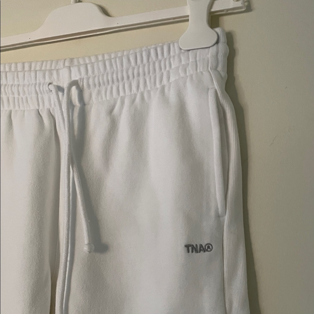 TNA boyfriend fit Classic White Sweatpants